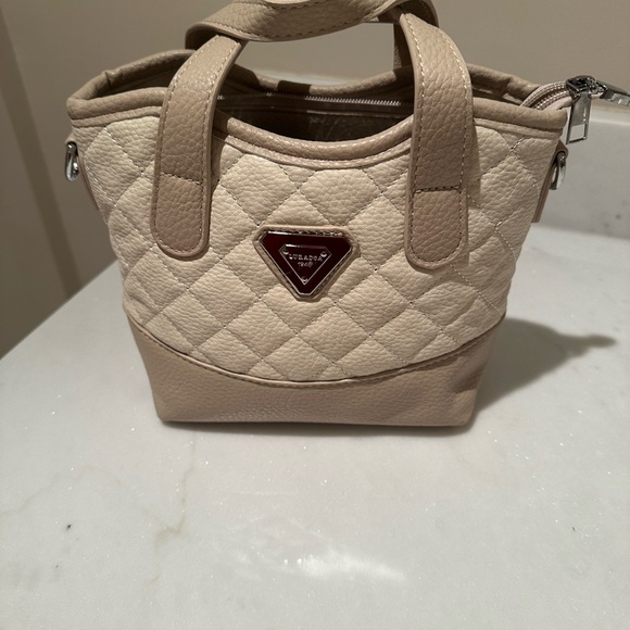 Luradsa Cream and Beige Quilted Tote Bag NWOT - Picture 8 of 9